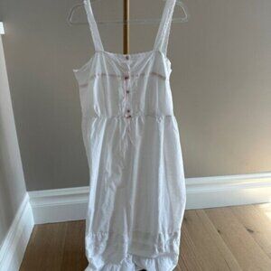 Vintage White & Pink Nightgown Nap Dress Day Dress M